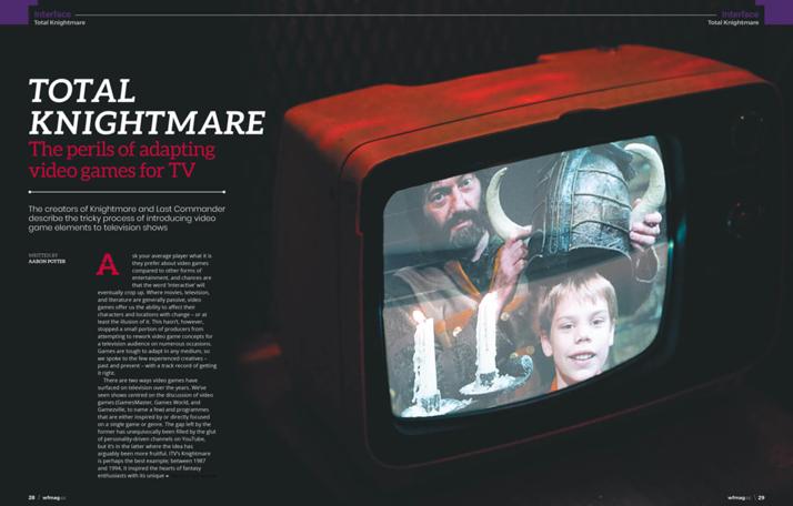 Image of the first spread of 'Total Knightmare' by Aaron Potter for Wireframe, Issue 40 (July 2020).