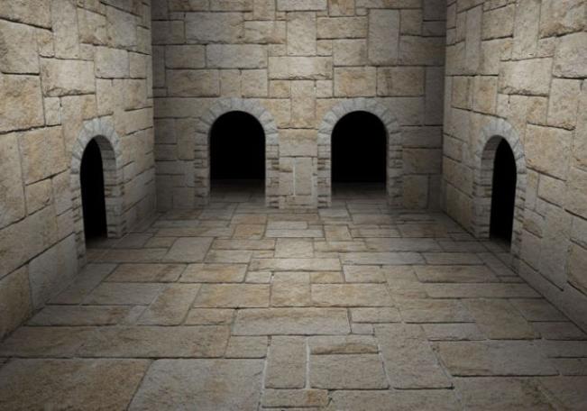 Alex Fruen's complete dungeon room with gradient shading and contrast.