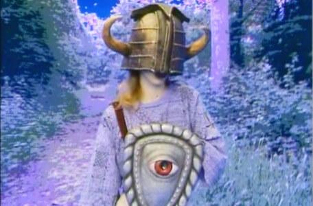 Knightmare Series 4 Quest 5. A face-on shot of Vicky in the Forest of Dun.