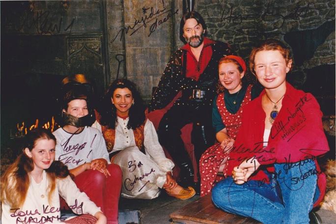 Knightmare Series 8 Team 5. A cast pic of the team with Treguard and Majida.