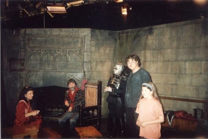 Paul Boland and friends in the antechamber as Lord Fear (Mark Knight) pays a visit.