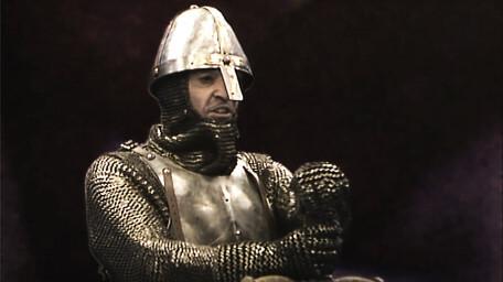 Gumboil the Knight, played by Edmund Dehn in Series 1 of Knightmare (1988).