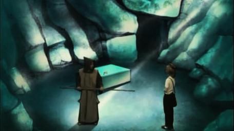 The Monk Room, based on a handpainted scene by David Rowe, as shown on Series 2 of Knightmare (1988).