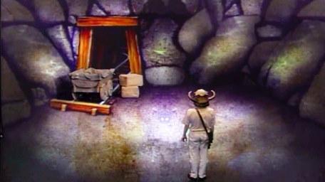 The second variant of the Mine, based on a handpainted scene by David Rowe, as shown on Series 3 of Knightmare (1989).