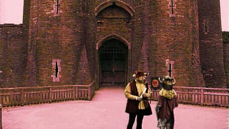 A castle courtyard, as seen in Series 6 of Knightmare (1992).