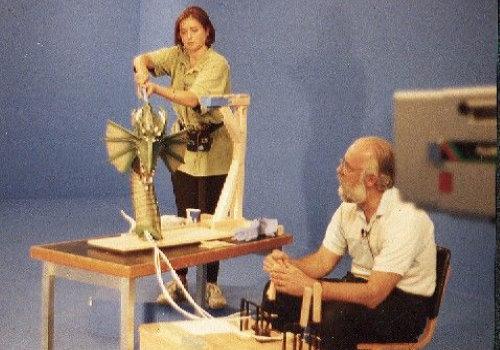 Knightmare's assistant producer, Claire Wittenbury, operates the small cast of Smirkenorff, while Clifford Norgate provides the dragon's voice.