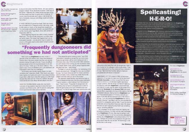 A preview of the final two pages of a Cult Times article on Knightmare from 2005.