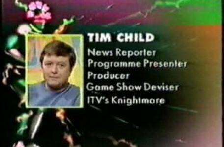 A profile card for Tim Child on CBBC's Take Two (1991).