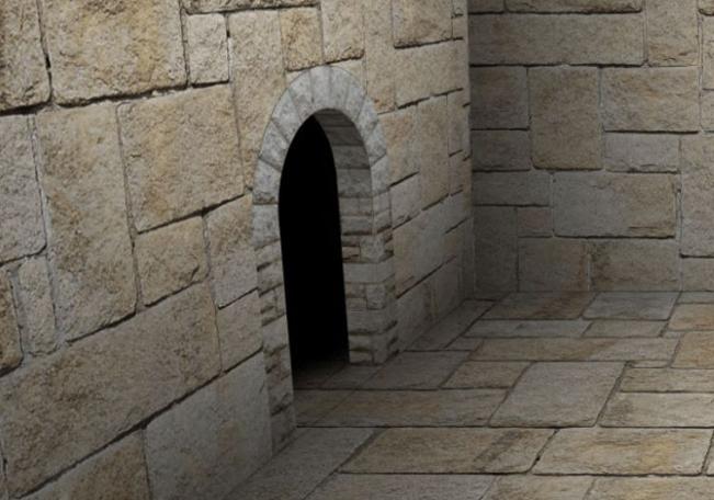 The archway is manufactured into a 3D doorway in the wall by Alex Fruen.