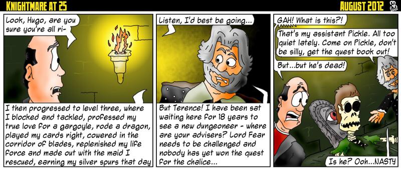 The fourth comic strip from 'Mad Owl' Mark Dowling to commemorate 25 years of Knightmare.