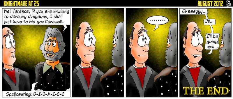 The fifth and final comic strip from 'Mad Owl' Mark Dowling to commemorate 25 years of Knightmare.