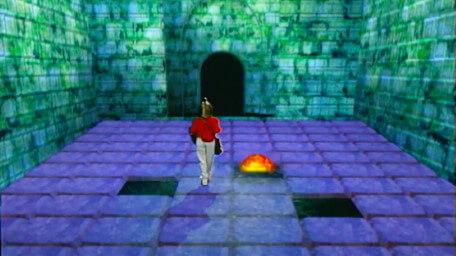 A Fireball Room in Level 1 from Series 8 of Knightmare (1994).