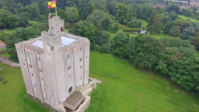 A shot of Hedingham Castle in Essex, which appeared in Knightmare.