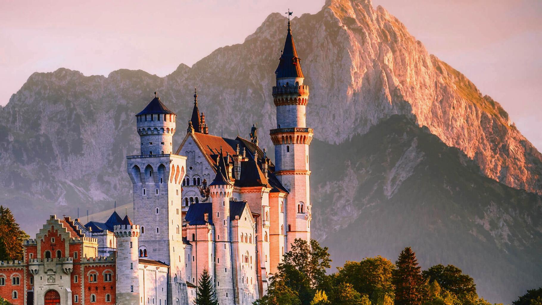Scenic castle at dawn. Photo by Felix Mittermeier from Pexels (with contrast modifications).