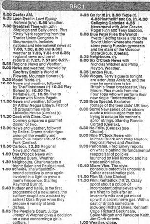 A television schedule for 5 September 1988 for BBC One.