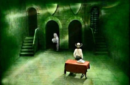 Knightmare Series 2 Team 3. Christopher is pursued by a cavernwight in the Level 3 clue room.