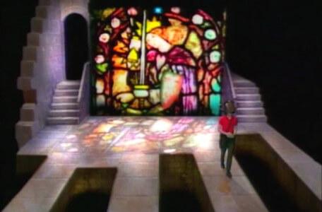 Knightmare Series 3 Team 4. The team choose a path from the stained glass window.