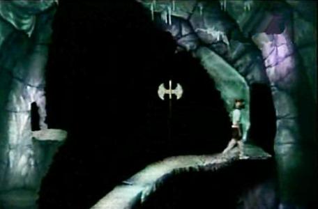 Knightmare Series 3 Team 6. Ross steps off the pathway under pressure from a magic axe.