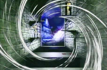 Knightmare Series 4 - End of series. A spiral effect appears to signal the end of gameplay.