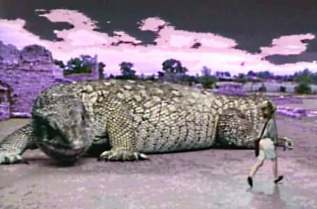 Knightmare Series 4 Quest 5. Vicky runs away from a large lizard.