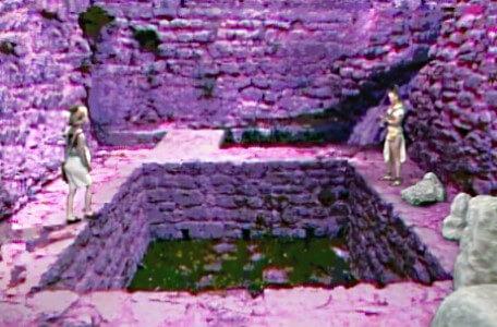 Knightmare Series 4 Quest 5. Vicky faces Gundrada across a pit.