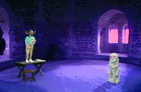 Knightmare Series 4 Quest 7. Jeremy is met by a dangerous statue at the start of Level 2.