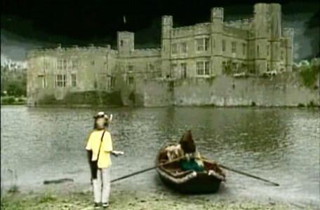 Knightmare Series 4 Quest 8. Giles approaches the boatman at the Dunswater's edge.