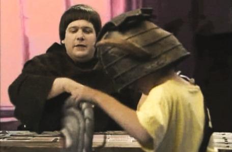 Knightmare Series 4 Quest 8. Brother Mace asks Giles to lower his Eye Shield.