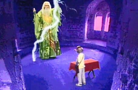 Knightmare Series 4 Quest 8. Merlin arrives in Level 3 after a summoning.