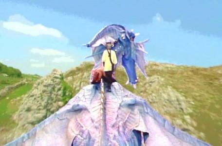 Knightmare Series 5 Team 1. Kathryn walks onto the back of Smirkenorff, the new dragon.