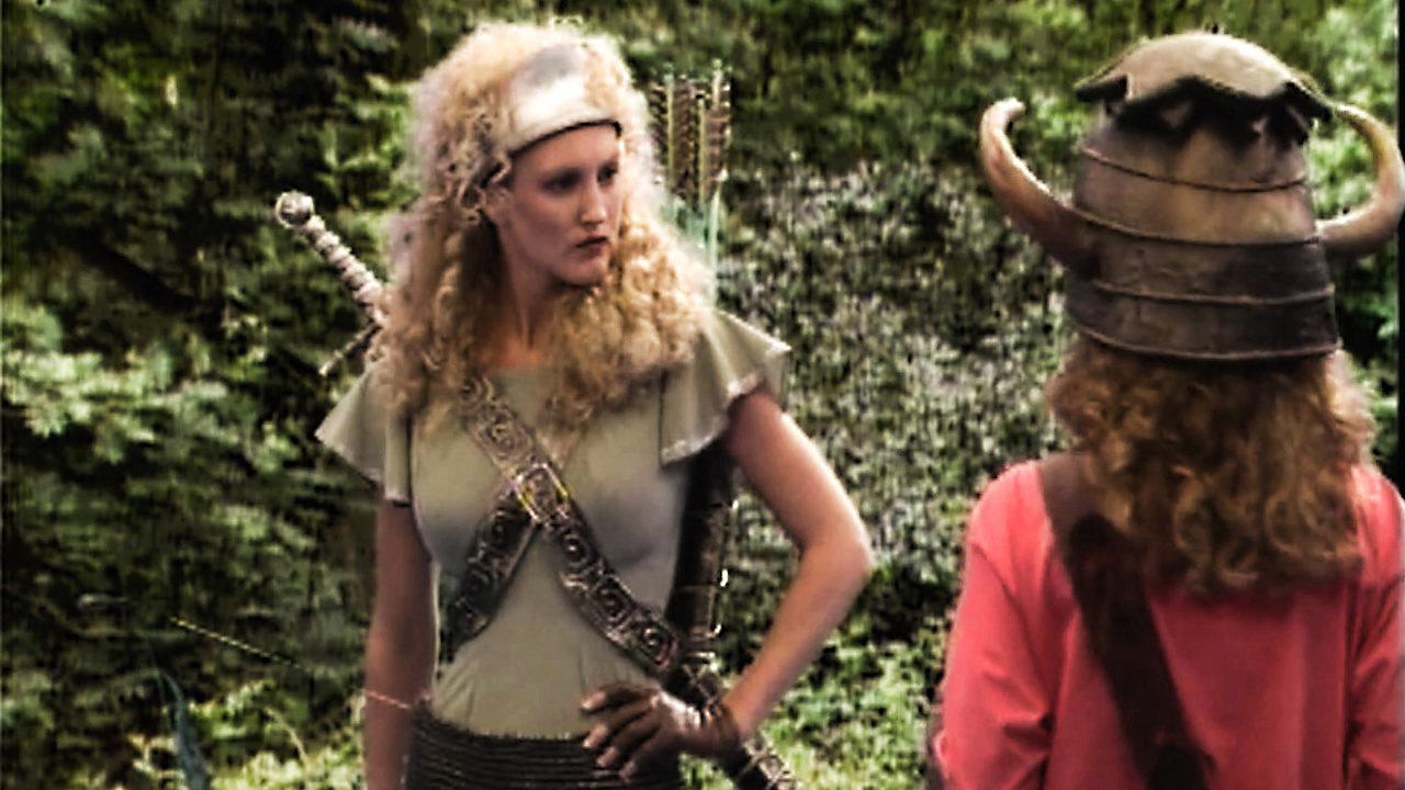 Series 5, Quest 3. Gwendoline the Greenwarden looks disapprovingly at dungeoneer, Sarah.