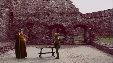 Series 5, Quest 7. Brother Mace goes to attack a goblin before realising it is dungeonner Christopher.
