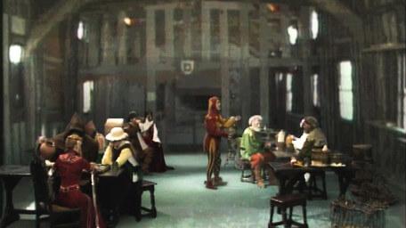 Knightmare's tavern, the Crazed Heifer, as seen in Series 4 of Knightmare (1990).