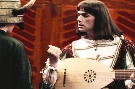 Knightmare Series 6 Team 1. Matt meets Ridolfo, a minstrel with a lute.