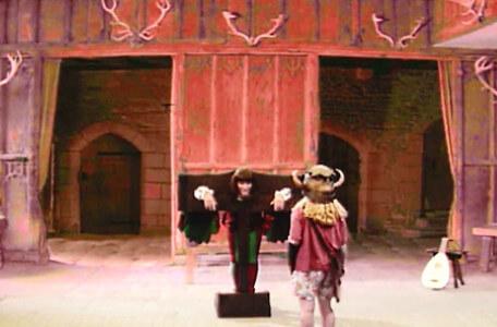 Knightmare Series 6 Team 4. January finds Ridolfo locked in the pillory.