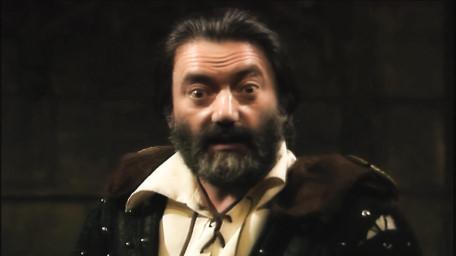 Treguard the Dungeon Master, played by Hugo Myatt. As seen in Series 6 of Knightmare (1992).