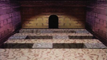 A variant of the Firebomb Room / Moving Blocks without fireball ducts, as seen in Series 7 of Knightmare (1993).