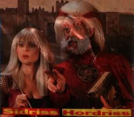 Promotional shot of Hordriss (Clifford Norgate) and Sidriss (Iona Kennedy) from Look In Magazine in 1993.
