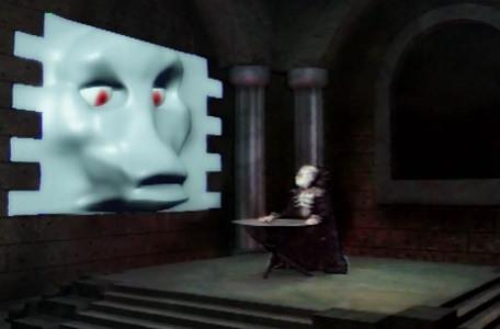 Knightmare Series 7 Team 1. Lord Fear speaks to his new shape-shifting monster, the Brollachan.