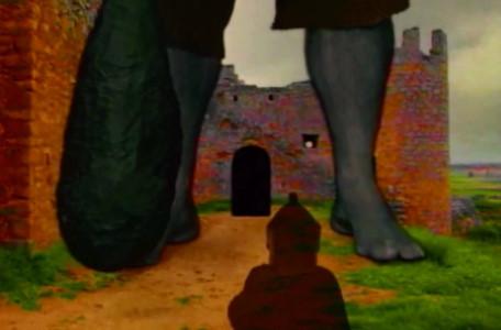 Knightmare Series 7 Team 3. Alex turns into a shadow to bypass a troll's swinging club.