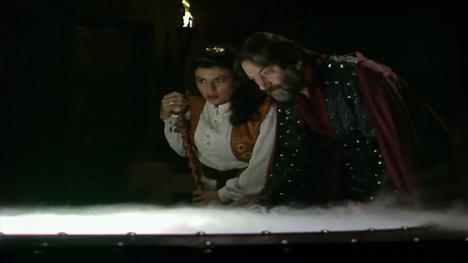 Majida and Treguard looking into pool, Series 8 Episode 1