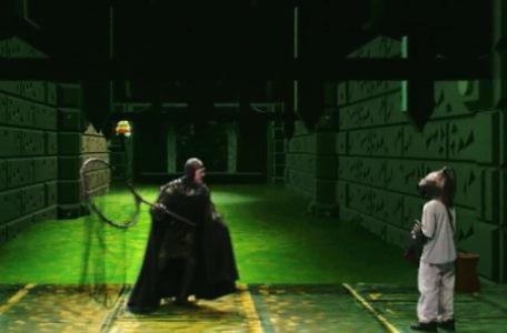 Knightmare Series 8 Team 3. Snapper Jack approaches Nathan in the Sewers of Goth.