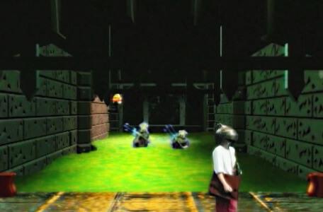 Knightmare Series 8 Team 5. Rebecca turns away from the sewers as two miremen wade through.
